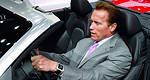 Le gouverneur Schwarzenegger visite l'Audi e-tron au L.A. Auto Show