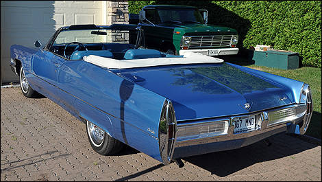 1967 Cadillac DeVille Convertible rear 3/4 view