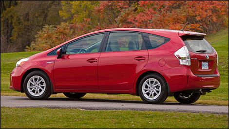 2012 Toyota Prius v rear 3/4 view