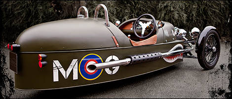 Morgan 3 Wheeler rear 3/4 view