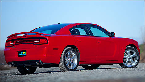 2012 Dodge Charger R/T rear 3/4 view