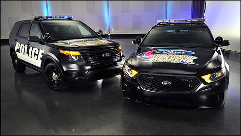 2013 Ford Police Interceptor Sedan and Utility front 3/4 view