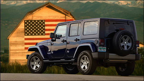 Jeep Wrangler Freedom 2012 vue 3/4 arrière