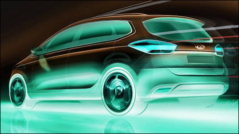 Kia Carens (Rondo) vue 3/4 arrière