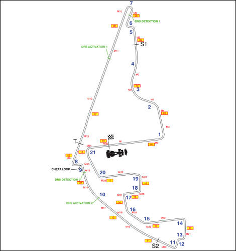F1 Abu Dhabi DRS zones