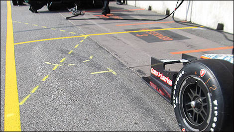 New 'courtesy zones' in the pit boxes.