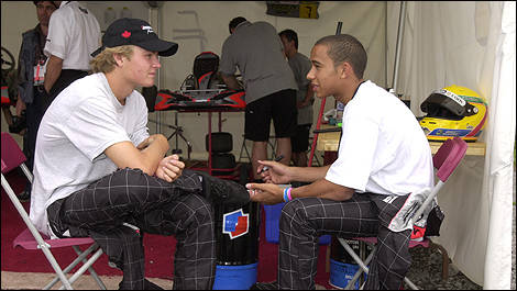 Nico Rosberg and Lewis Hamilton, mbm.com karting team 