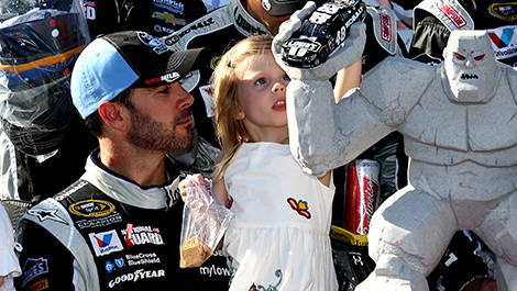 NASCAR Jimmie Johnson daughter Genevive Marie Miles The Monster Trophy