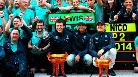 Mercedes AMG F1 Team Lewis Hamilton Nico Rosberg Toto Wolff