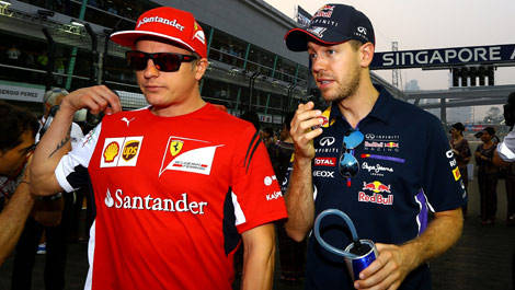 Kimi Raikkonen, Sebastian Vettel F1 Singapore