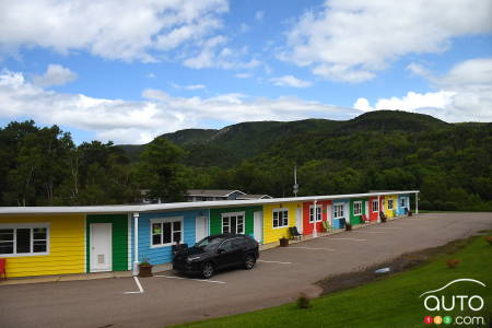 A tradition of colourful houses in the Maritimes extends even to this motel