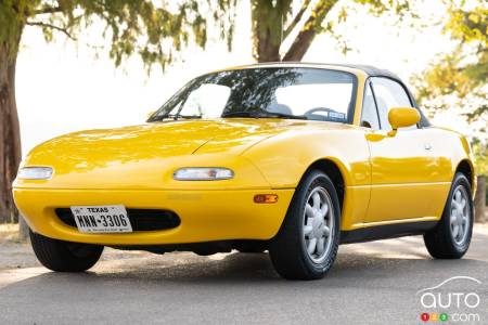 A 1992 Mazda MX-5 in 'Sunburst Yellow'