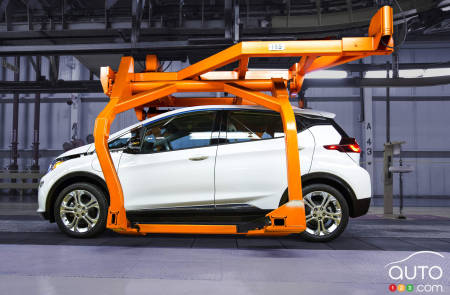 La Chevrolet Bolt EV 2017 assemblée à l'usine d'Orion, en Ohio.