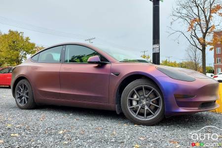 A personalized Tesla Model 3