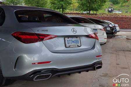 The 2022 Mercedes-Benz C-Class (C300), rear