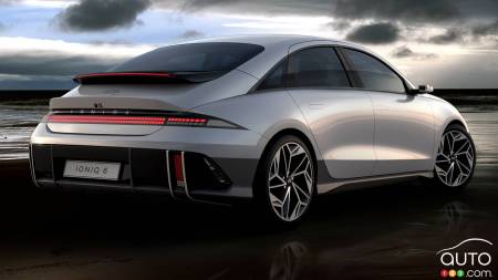 Hyundai Ioniq 6, trois quarts arrière