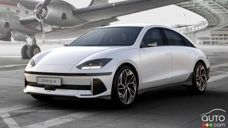 Hyundai Ioniq 6, trois quarts avant