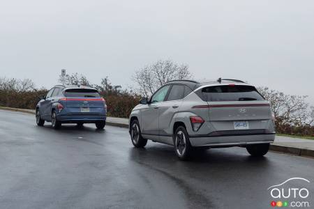 Two 2024 Hyundai Kona Electrics, rear