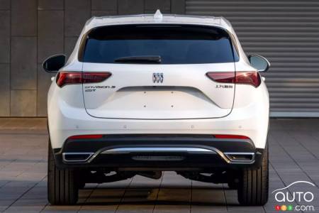 The rear of white 2024 Buick Envision 2024