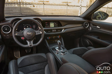 Interior of 2024 Alfa Romeo Stelvio Quadrifoglio