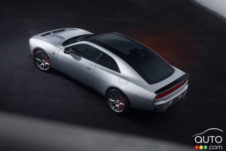 The new 2024 Dodge Charger Daytona, from above