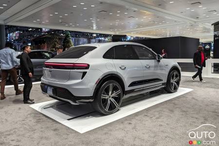 2024 Porsche Macan EV, three-quarters rear