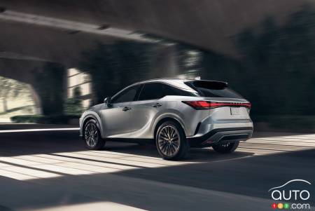 The 2023/24 Lexus RX, three-quarters rear