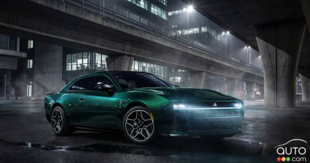 La Charger Scat Pack 2027 peinte en Cha Ching Green