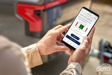 Ford F-150 Lightning, connected via app