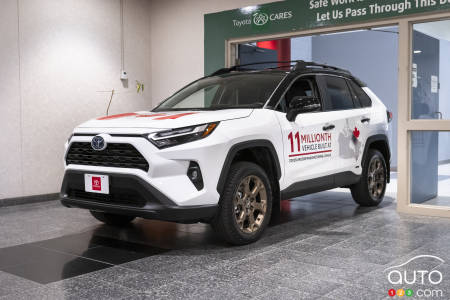 The 11 millionth vehicle produced in Canada, a RAV4 SUV