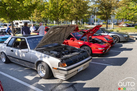 Classic Toyota cars at Toyota Canada's Richmond regional office