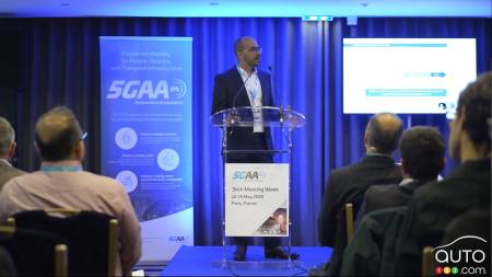 Lors d’un événement de la 5G Automotive Association (5GAA) en mai 2025
