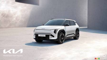 Kia EV3, three-quarters front