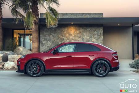 Porsche Macan GTS électrique 2026, de profil
