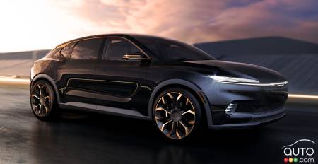 Le prototype Chrysler Airflow Graphite EV, trois quarts avant