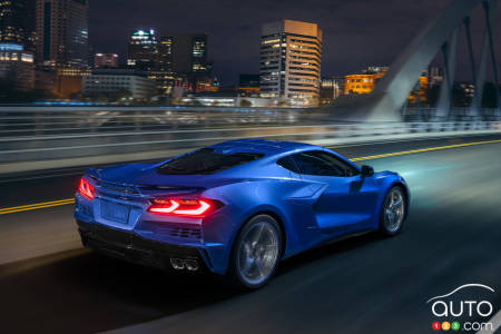 Chevrolet Corvette E Ray 2024 - Version coupé, trois quarts arrière
