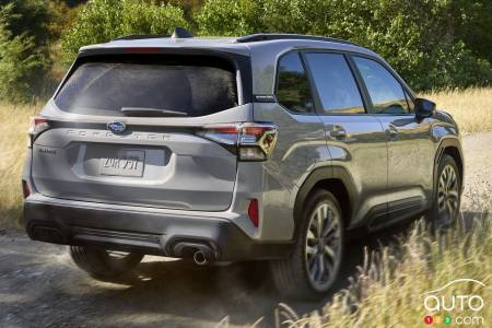 2025 Subaru Forester Touring, three-quarters rear