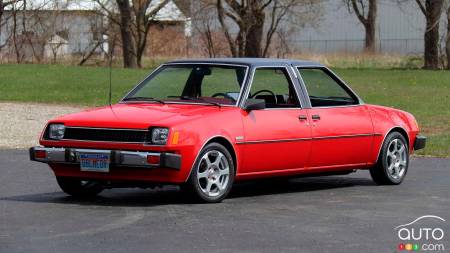 1981 Dodge Colt / Plymouth Champ, three-quarters front (rear?)