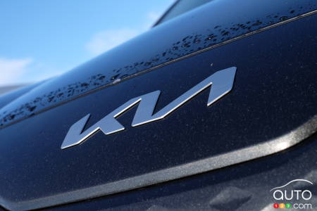 The Kia Niro EV, with the new Kia logo!
