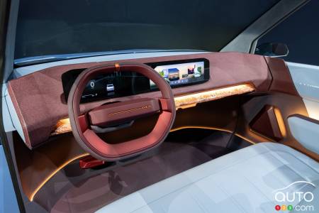 The Kia EV2 Concept, steering wheel, dashboard