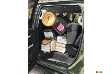 The 2021 Toyota Tundra CrewMax SR5 with a full cabin