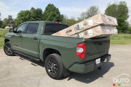 The 2021 Toyota Tundra CrewMax SR5 with a full bed