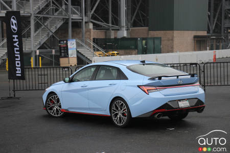 La Hyundai Elantra N 2022, trois quarts arrière