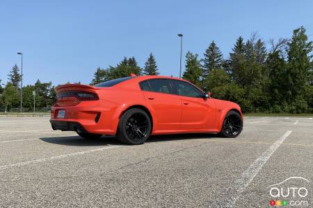 2020 Dodge Charger SRT Hellcat Widebody, three-quarters rear