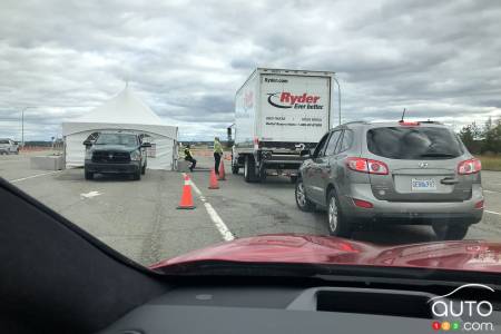 At the Quebec-New Brunswick border