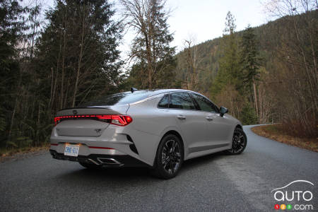 2021 Kia K5 GT-Line, three-quarters rear