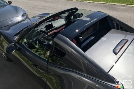 The Mazda MX-5 with hard roof, from above