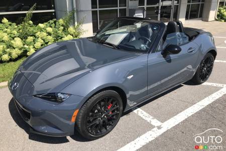 The Mazda MX-5 with soft top