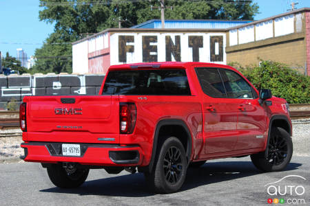 2021 GMC Sierra Elevation, three-quarters rear