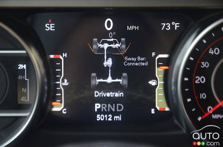 The 2020 Jeep Wrangler Diesel, digital screen